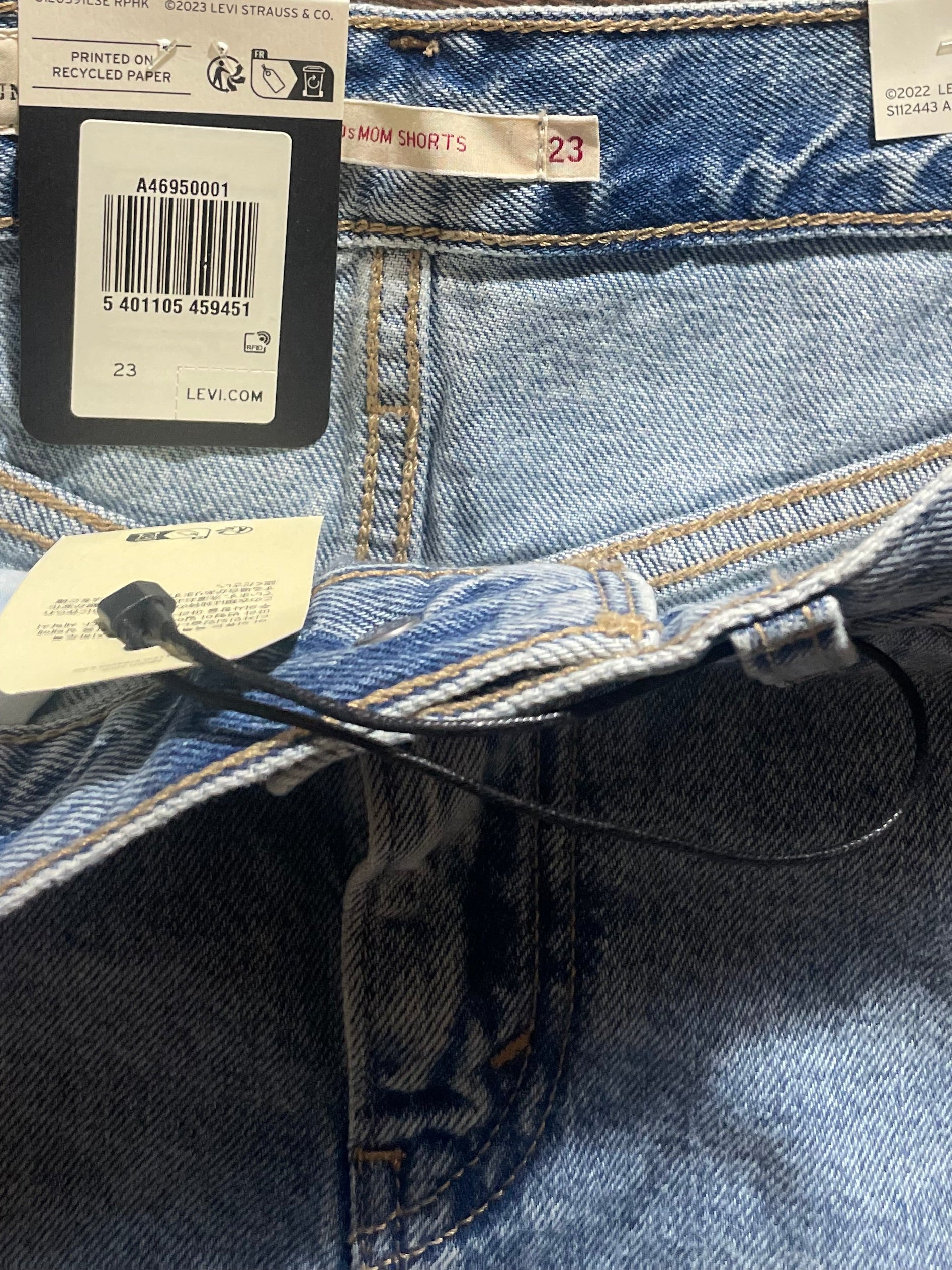 Levi’s Damen 80’s Moms Shorts | Blau/Hellblau | Neu mit Etikett