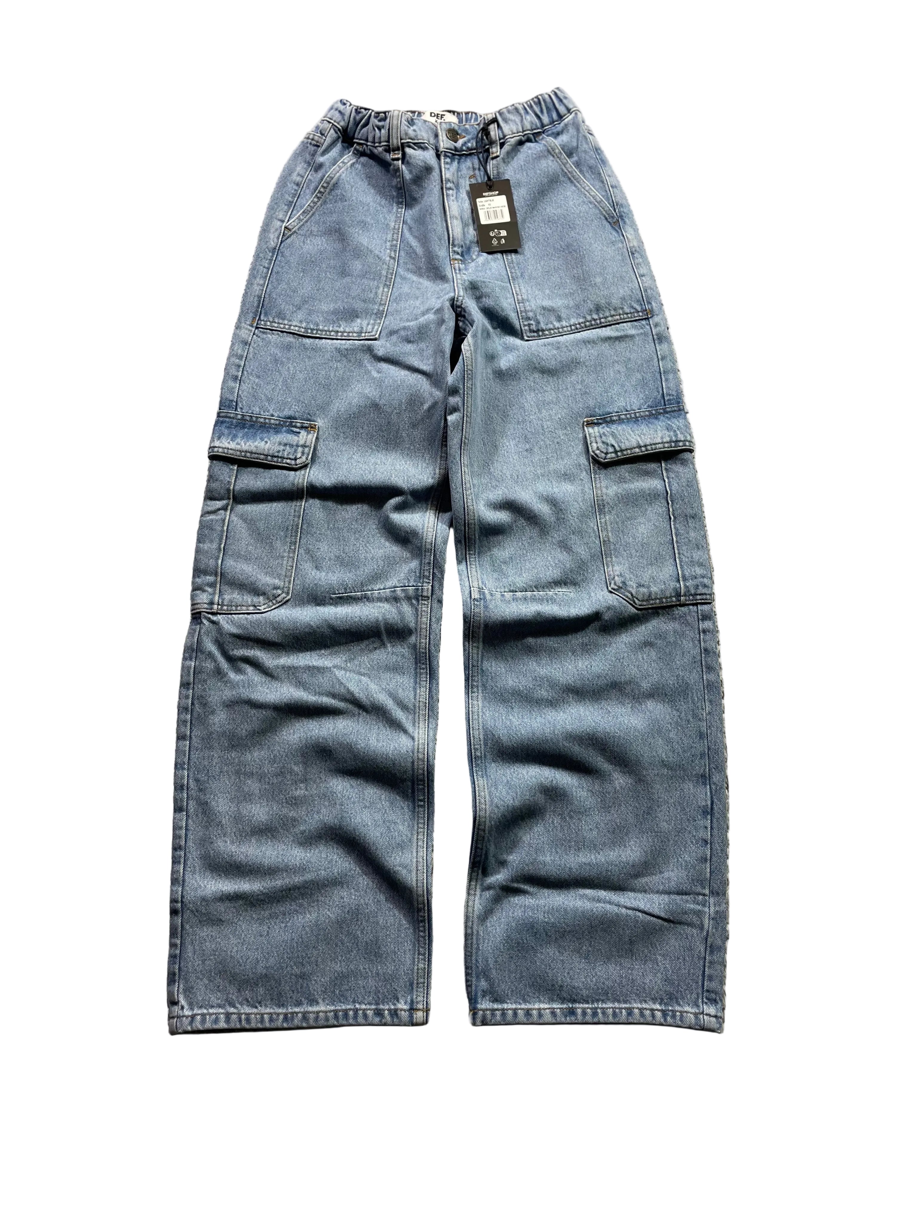 DEF Baggy Cargo Jeans | Dunkelblau | Neu mit Etikett XS