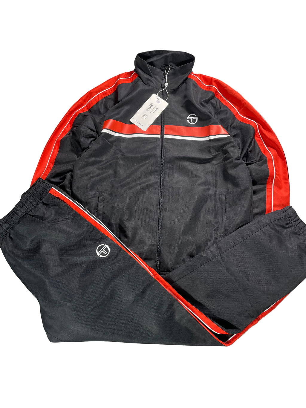 Sergio Tacchini Anzug Schwarz | Orange | Neu mit Etikett | S