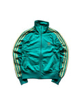 Schnell Spart adidas Trainingsjacke in Grün mit goldenen Streifen, Stehkragen und Reißverschluss