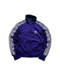 Schnell Spart adidas Trainingsjacke in Violett mit weißen drei Streifen, Stehkragen und Trefoil-Logo auf der Brust
